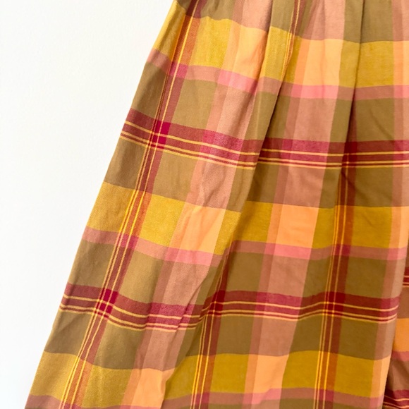 Madewell Plaid Babydoll Cami Dress Madras Spiced Olive M - Picture 8 of 12